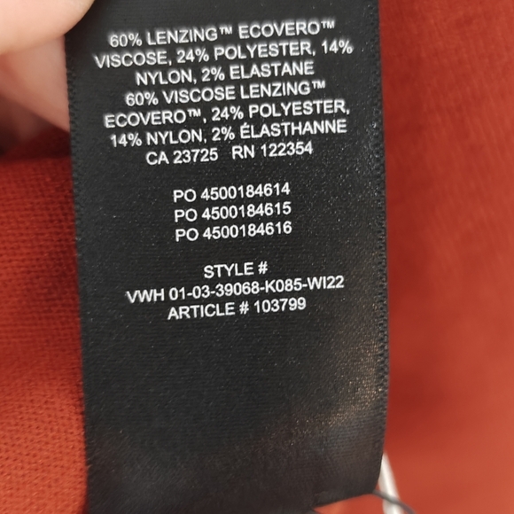 NWOT Aritzia Babaton Leonara Ruched Turtle Neck Sweater Medium Burnt Orange - Picture 5 of 6